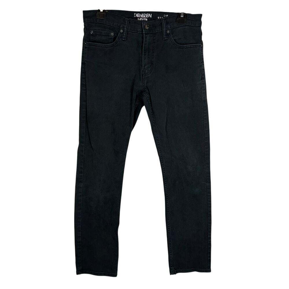 Levi's Denizen Distressed Jeans Men 30x32 Black Denim Stretch‎ Mid-Rise Straight